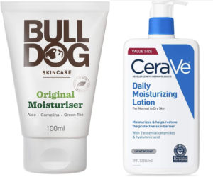 Bulldog Original Moisturizer and CeraVe Daily Moisturizing Lotion for Skin Care